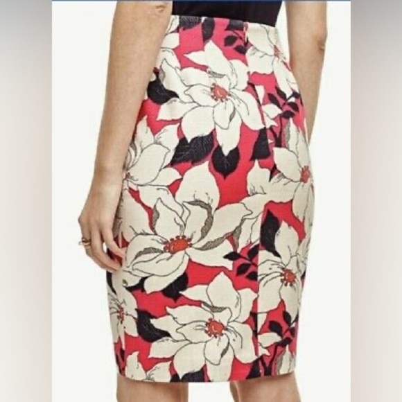NWT Ann Taylor Loft Floral Pink Blue and Cream Skirt - Picture 2 of 6